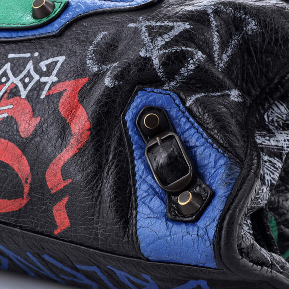 Balenciaga Small City Graffiti Classic Studs Bag Leather - Picture 7 of 7